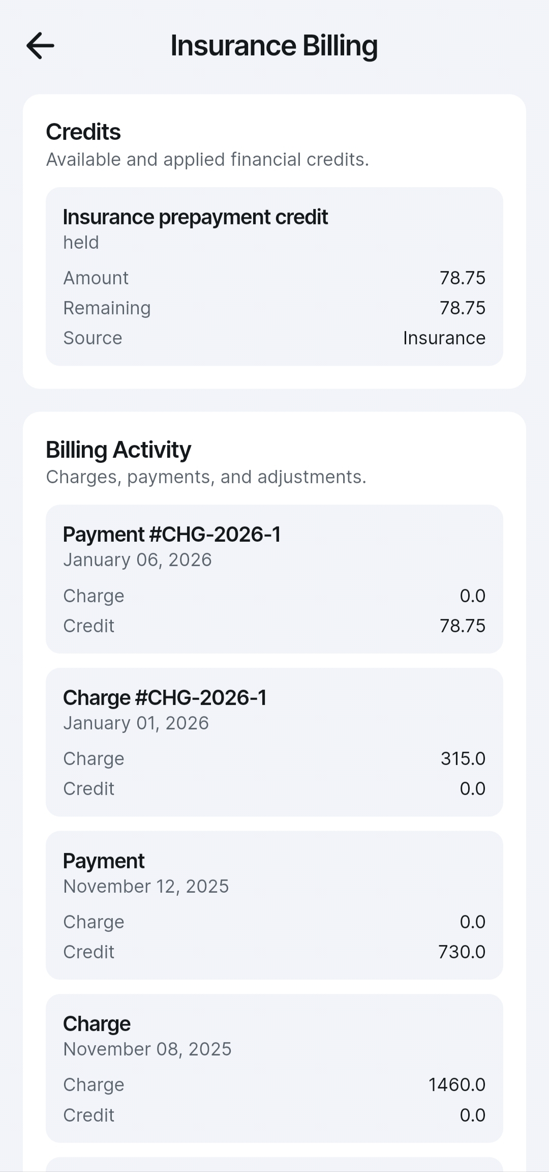 insurance billing feature
